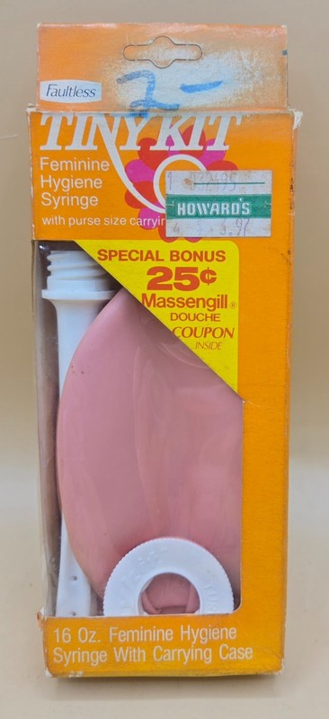 RARE VTG 70s Faultless Tiny Kit Douche 1 Syringe 16oz Original Box & Carry Bag