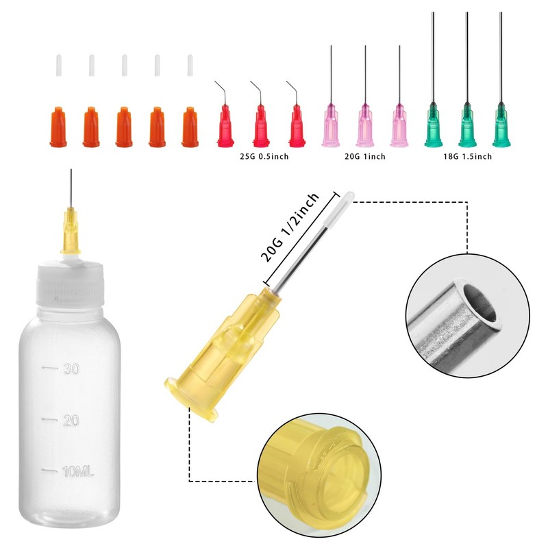 30ml Glue Bottles with Blunt Needle - Precision Tip 1 Ounces, transparent gallery