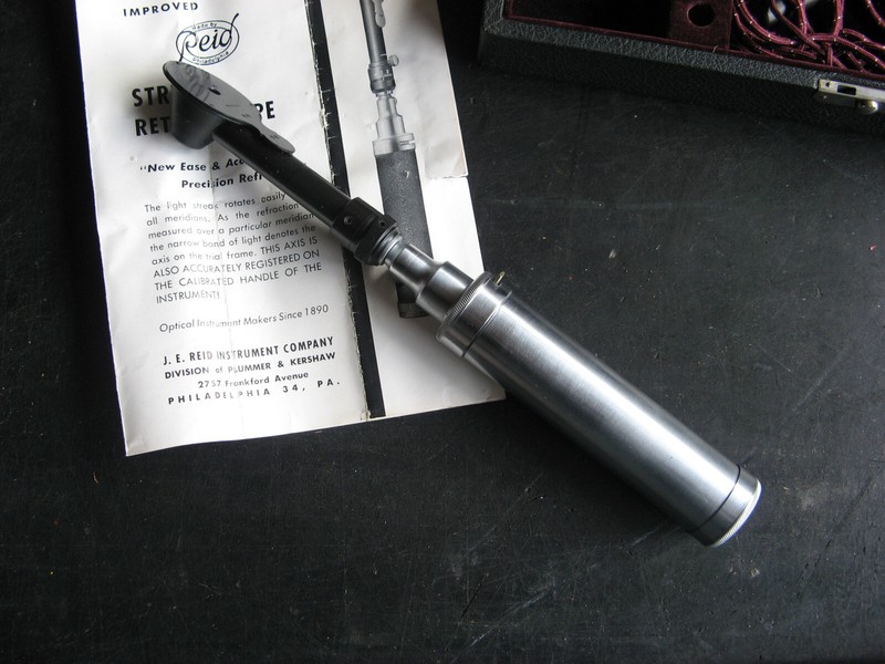 1930s J.E. REID STREAK RETINOSCOPE w CASE vintage Optometry gallery