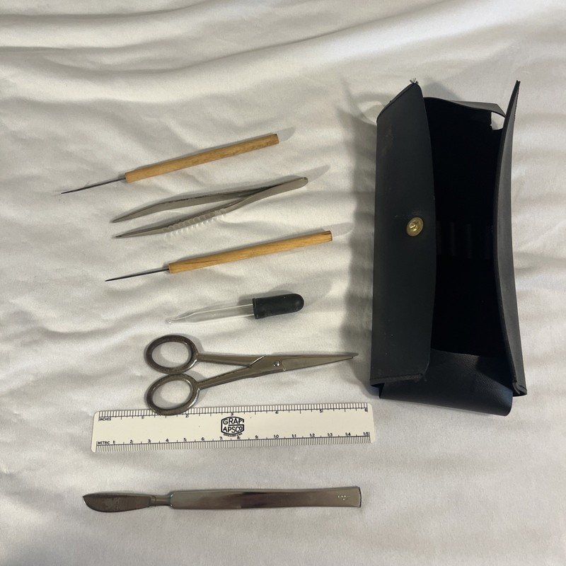 VINTAGE GRAF - APSCO DISSECTING KIT SCALPEL TWEEZERS SCISSORS DROPPER gallery