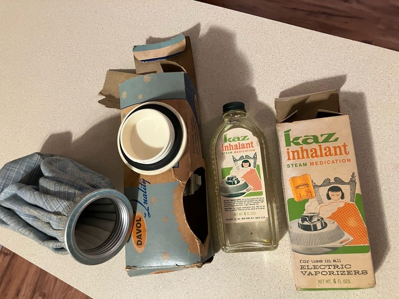 Vintage Ice Bag In Original Box And Kaz Inhalant In Original Box gallery