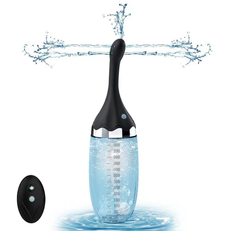 Anal Douche Automatic Enema Bulb - 20oz Electric Enemas for Large, Black