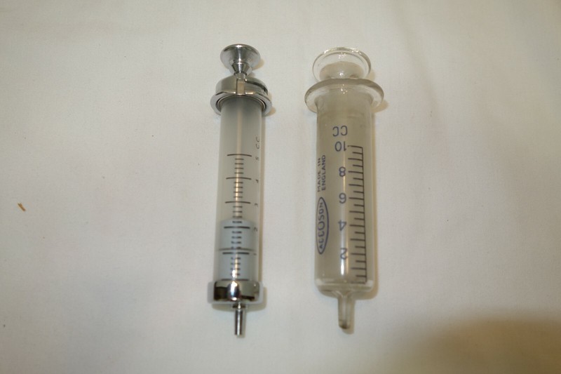 Vintage Collectible 2 Piece All Glass Syringes in Box