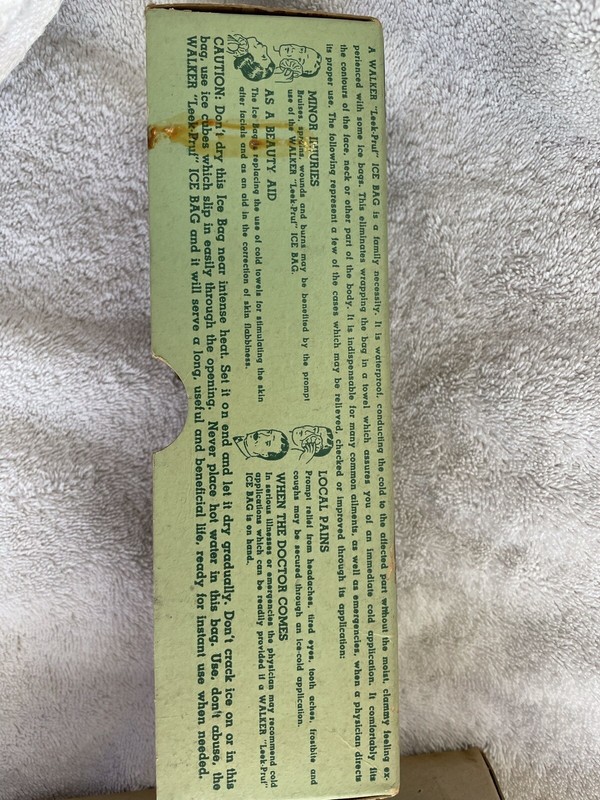 Vintage Collectible Walker Leek-Pruf Ice Bag in Original Box USA Made 1940s Era gallery
