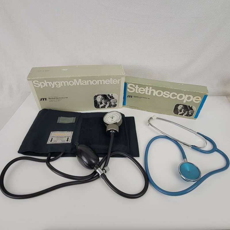Vintage Marshall Electronics Stethoscope and Aneroid Sphygmo (Blood Pressure)