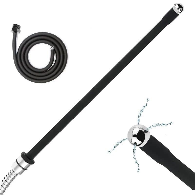 Silicone Nozzle Enema ASilicone 100cm*12mm black, Black