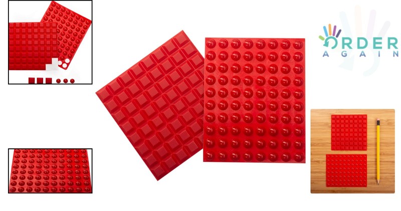 Silicone Tactile Bump Dots 144 pcs Bright Red for Visually Impaired, Blind gallery
