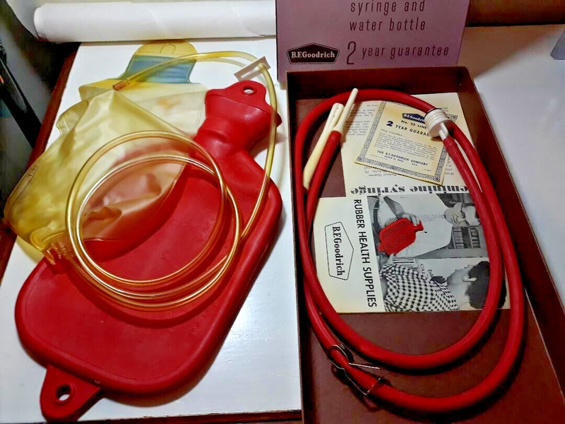 VTG BF Goodrich Combination Fountain Syringe Hot Water Bottle Enema Douche 25-C
