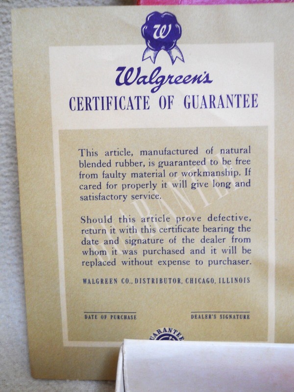 Vintage Walgreen Oval Ice Cap Bag / Mendets Rubber Mending Box gallery