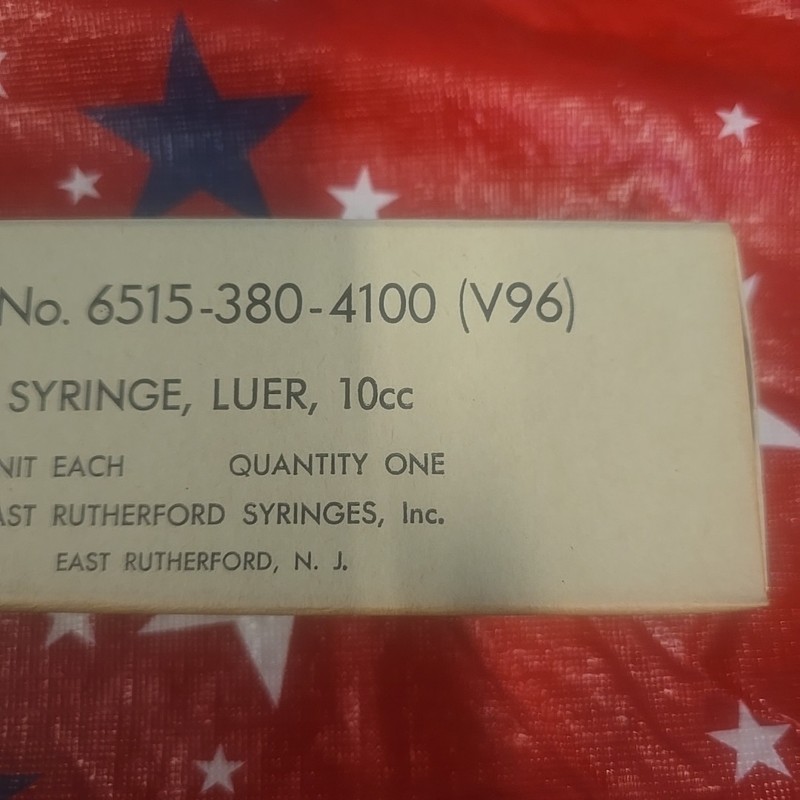 Vintage Medical Equipment Glass 10 cc Syringe Luer, Rutherford NJ 1960's Surplus gallery