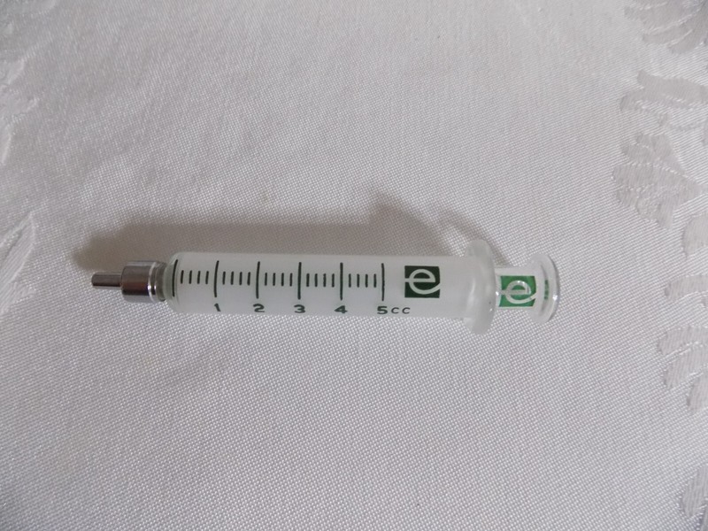 Antique vintage Eisele Interchange glass syringe plunger metal end tip 5cc gallery