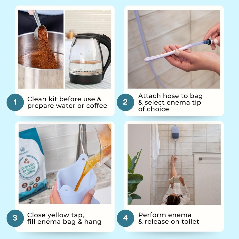 Premium Enema Kit 2 Quart Clear Silicone Bag 1 Count (Pack of 1), gallery