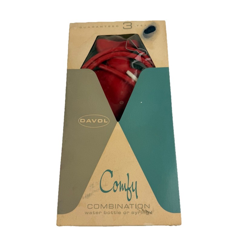 Vintage Davol Comfy Combination Hot Water Bottle Syringe 2 Quart No 12 In Box