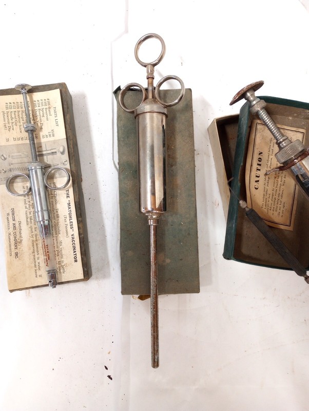 Collection of Vintage Glass/Stainless Hypodermic Syringes - As is gallery