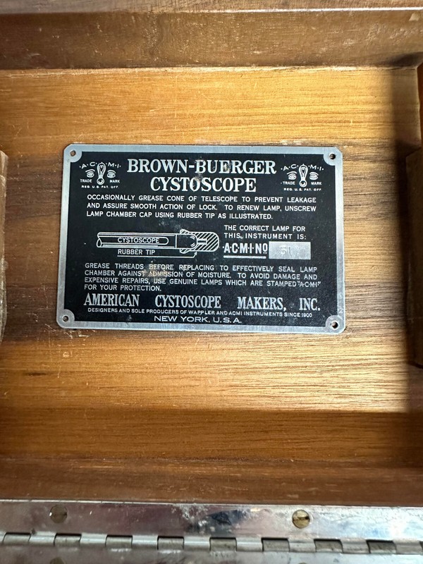 Vintage Cystoscope with box and accessories, Old medical, Brown-Buerger gallery