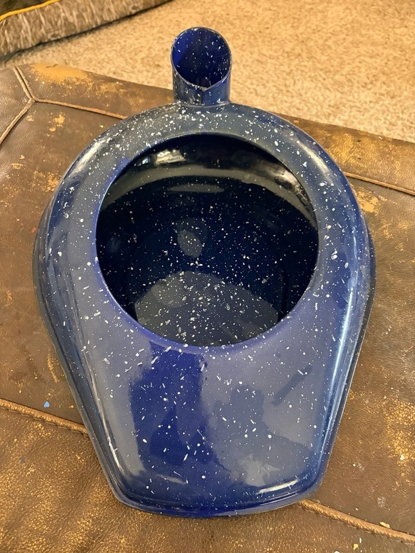 Vintage Blue Speckled Enamelware Bedpan Hospital Urinal