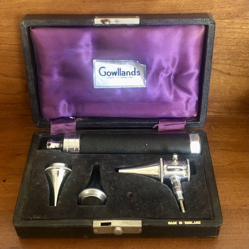 Beautiful Vintage Gowllands Otoscope In Case Circa 1950