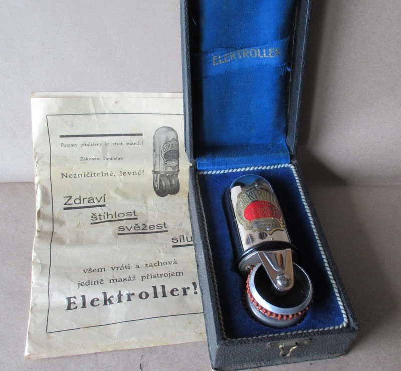 ANTIQUE CHROME INDUCTOR MASSAGE INSTRUMENT “ELEKTROLLER” / 1920s / FUNCTIONAL