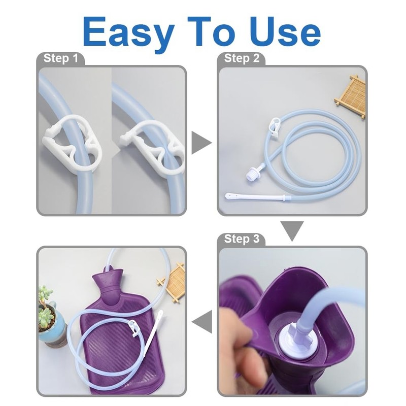 AOVETKER Enema Bag Kit for Women & Men, Colon Cleanse 2L Purple gallery