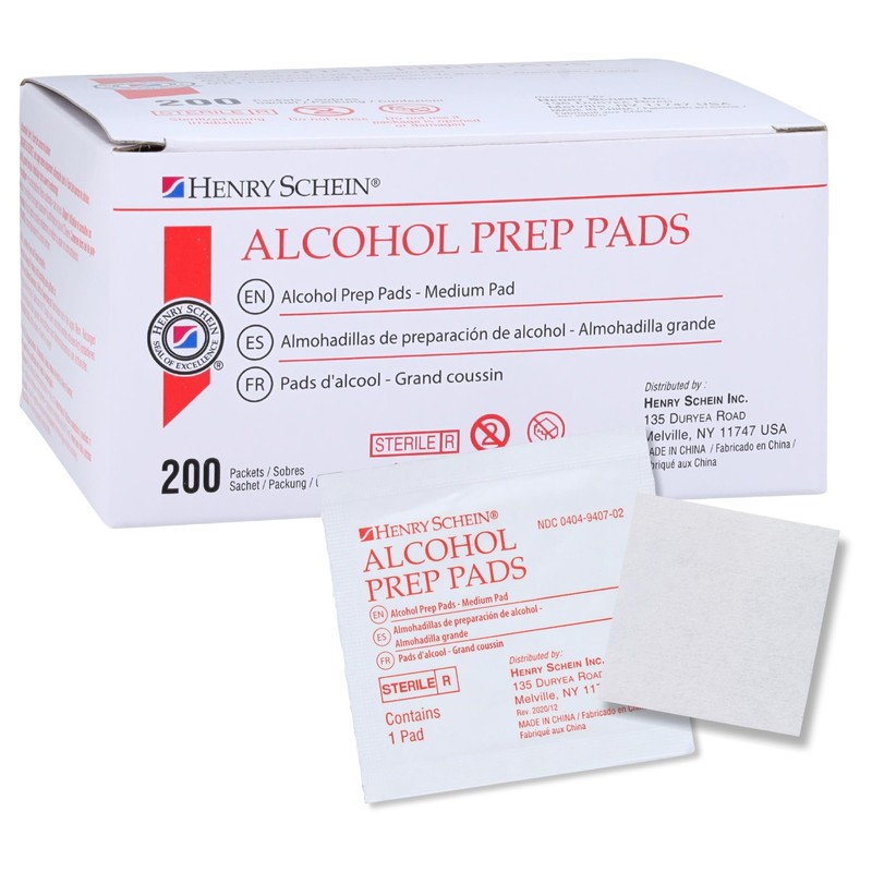 Alcohol Prep Pads, Medium Size, 200 Count 70% Isopropyl Alcohol, Individuall…