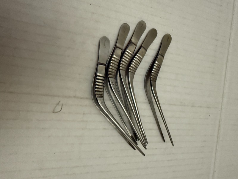 5 Vintage Haslam Bayonet Angled Nasal Dressing Forceps ENT Doctor gallery