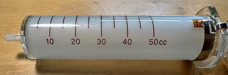RARE Vintage B-D Yale Glass Syringe - 50cc gallery