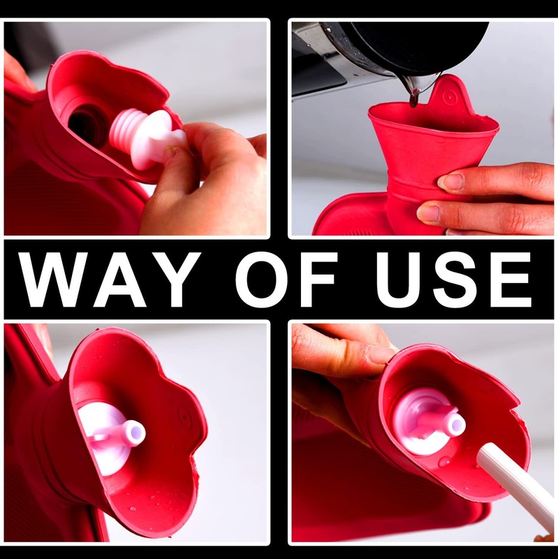 2 Quart Home Enema Bag Kit with Hose Tips and Water Flow Clamp - Red, Red gallery