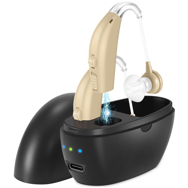 Hearing Aids for Seniors,Rechargeable with Noise Black