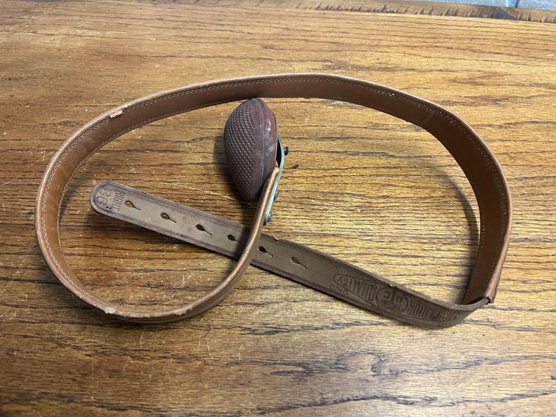 Antique Vintage Hernia Belt Medical Device Oddity Leather Ohio Truss Co. 1900s