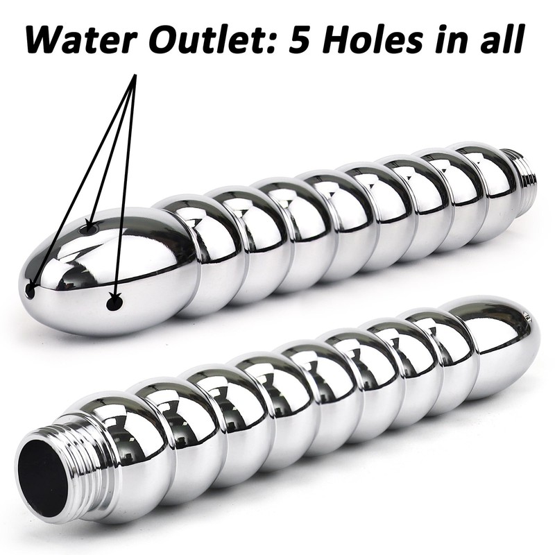 Shower Enema 5 Holes Douche Attachments - Deluxe Aluminium Silver gallery