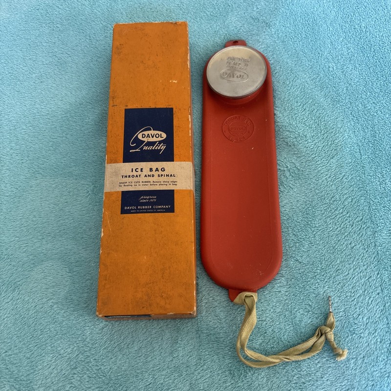Vintage DAVOL Ice Bag #424 Throat and Spinal Ice Bag 3″x12″ Made in USA 324