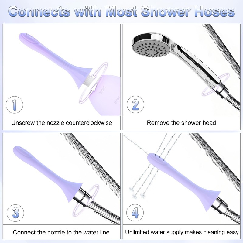 Enema Bulb Douches Anal Cleanse - Product with Bendable Silicone Purple gallery