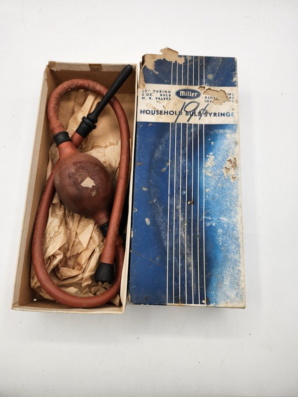 VINTAGE MILLER HOUSEHOLD BULB SYRINGE VAGINAL RECTAL DOUCHE READ gallery