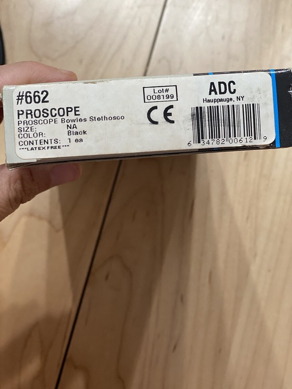 Vintage Proscope Bowles Stethoscope #662 Black Latex Free With Original Box gallery