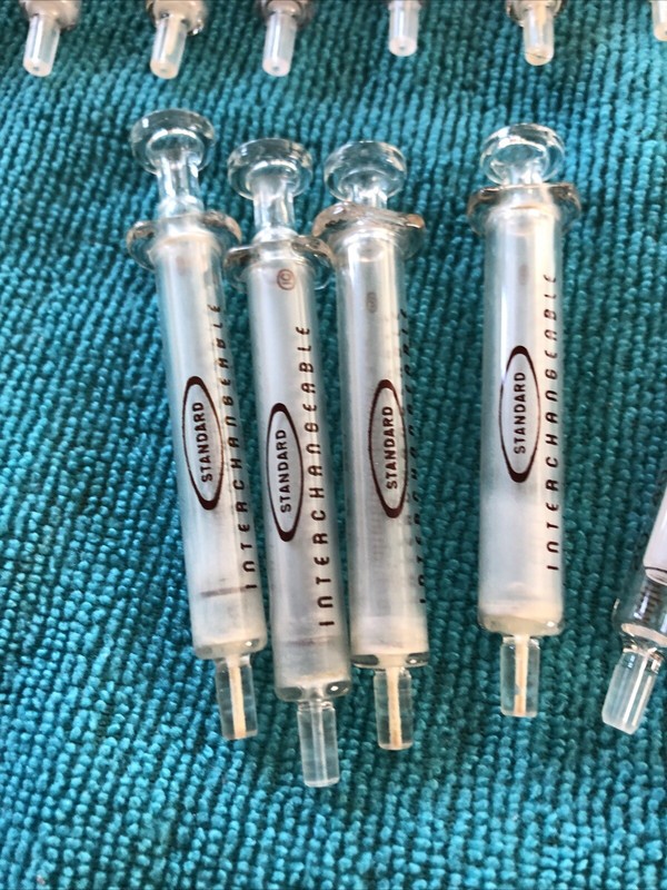 24-Vintage Italy Glass Syringes 1CC New Old Stock Medical & 4 BD, 2 Standard gallery