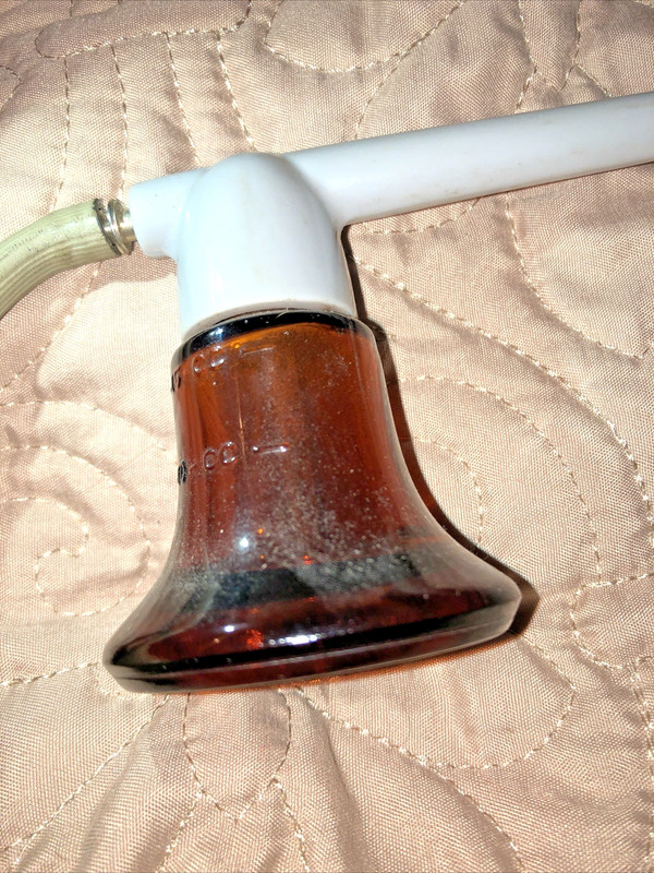 Vintage DeVilbiss Nose & Throat Spray Atomizer Amber Glass 1930s Model 14 15 gallery