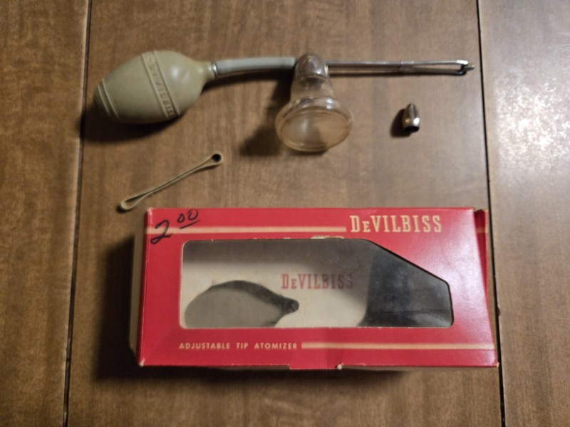 Vintage VTG DeVilbiss Glass Atomizer with Box Untested/Non-Working Medical