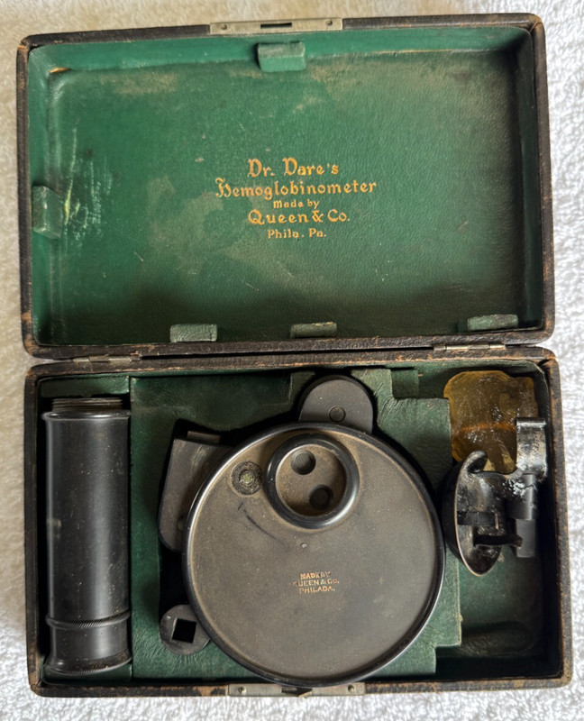 Antique Dr. Dare’s Hemoglobinometer w/ Case * RARE* Queen & Co. Version