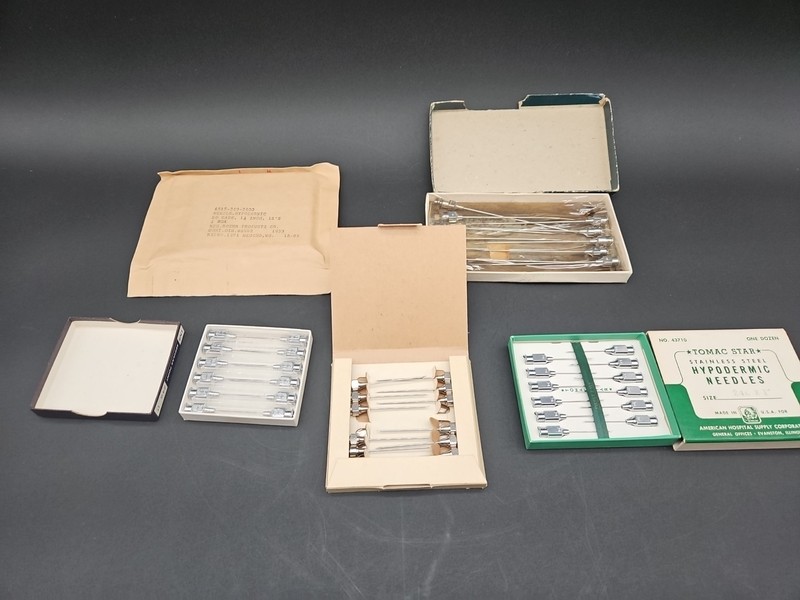 5 Vintage 2 B-D YALE Hypodermic Needles Luer-Lok-Ranfac-Tomac-Roehr 24G/18G gallery