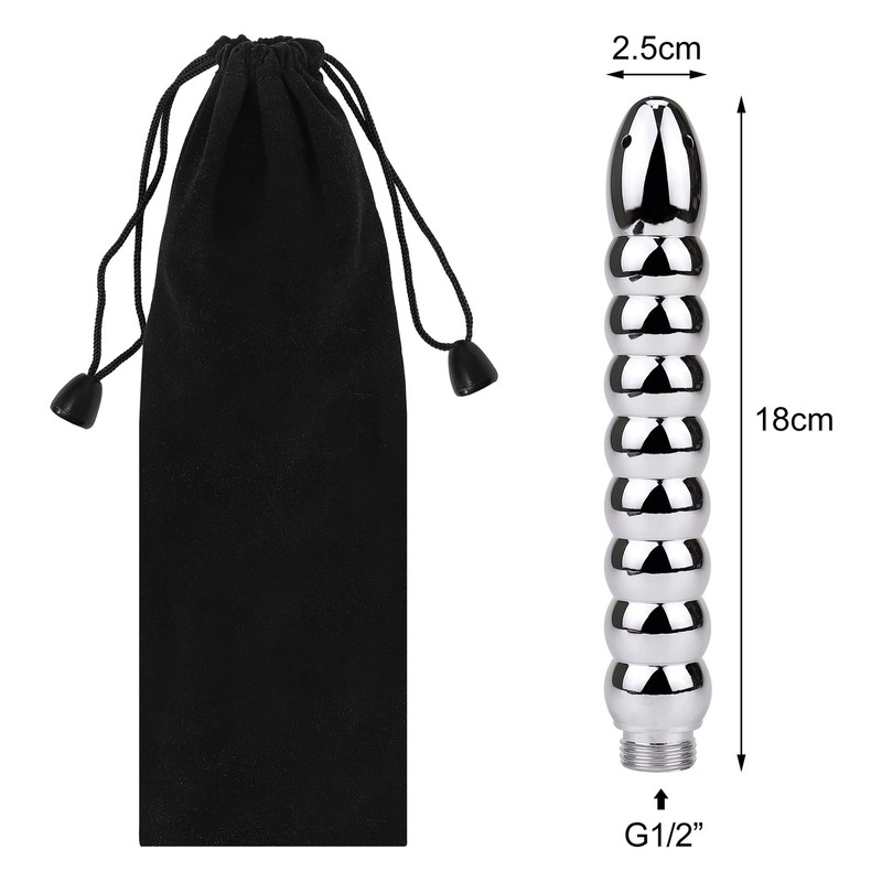 Shower Enema 5 Holes Douche Attachments - Deluxe Aluminium Silver gallery
