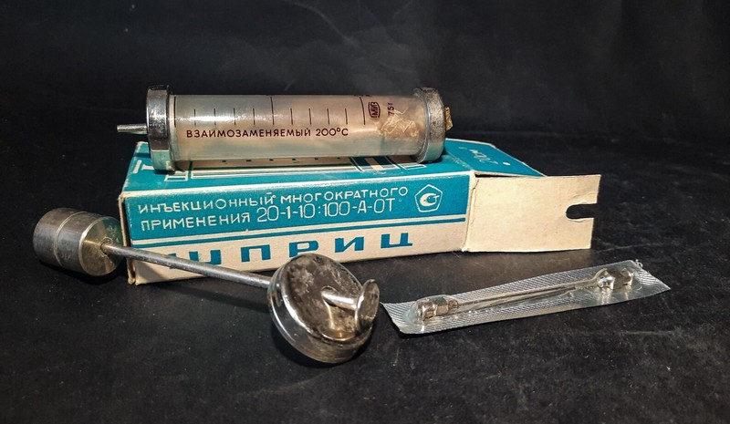 USSR Medical Syringes Soviet Glass Syringe Vintage Medical Equipment Reusable gallery