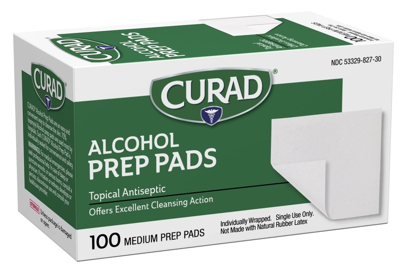 CURAD Medium Alcohol Prep Pads Sterile 2-Ply 100/Box Pack of 30 gallery