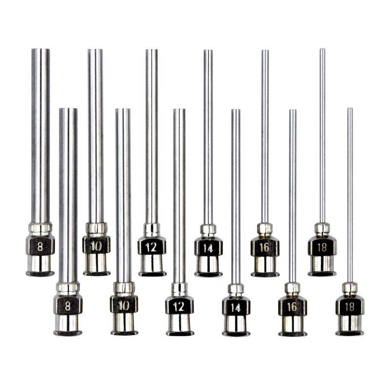 12 Pack Dispensing Needle Set, 1.97inch Stainless Steel Blunt Tip Luer Lock…