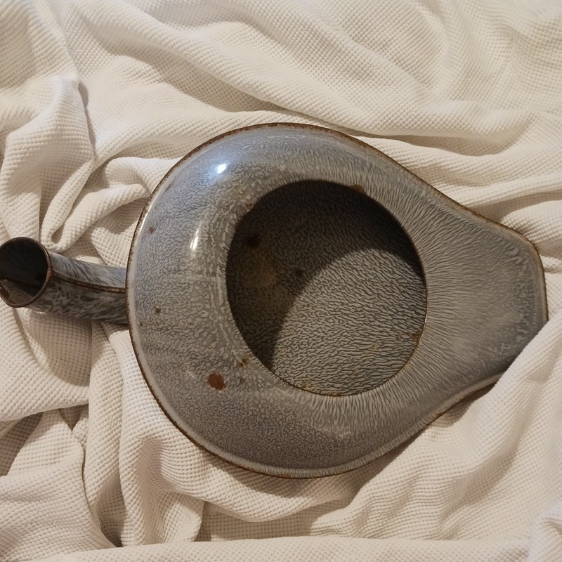 Vintage! Glazed Metal Male Urinal - Bedpan Jug Medical Chamber Pot - SEE PHOTOS