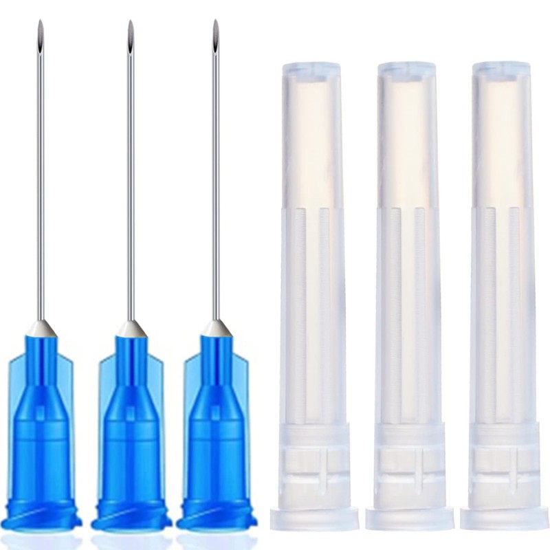 100 Pack 23Ga 1Inch Sterile Disposable Injection Needle with Cap 1 Inch