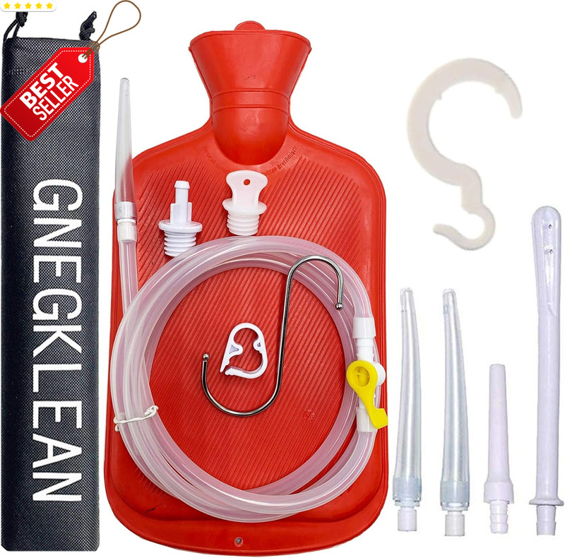 Coffee Enema Kit 2L Bag 5ft Silicone Hose Colon Cleanse Home Detox – US