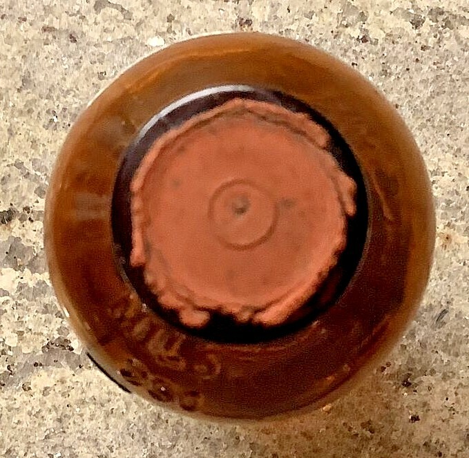 Vintage Medical Bottle w/rstopper 6 inches tall x 2 1/4 wide - Amber Color 744 gallery