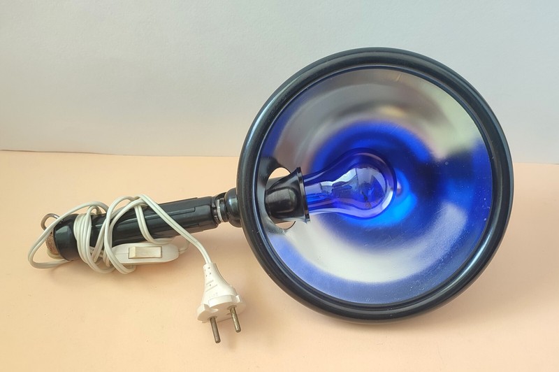 Vintage Soviet USSR Medical Infrared Reflector Lamp Blue Light Therapy . 1969
