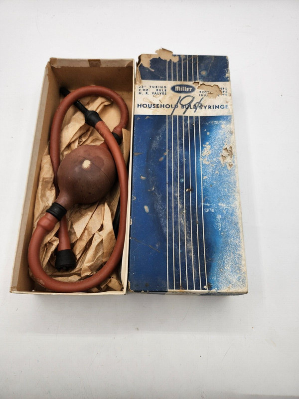 VINTAGE MILLER HOUSEHOLD BULB SYRINGE VAGINAL RECTAL DOUCHE READ