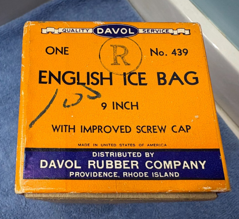 Vintage Davol English Ice Bag # 439 Cold Pack w/ Original box in VGC gallery